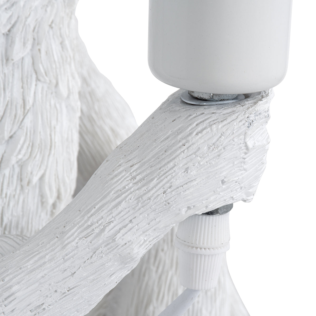 GloboStar® APES 01808 Μοντέρνο Φωτιστικό Πορτατίφ Λαμπατέρ Μονόφωτο 1 x E27 Λευκό Φιγούρα L30 x W27 x H30cm - ledmania.gr