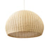 GloboStar® RAITO 01826 Boho Κρεμαστό Φωτιστικό Οροφής Μονόφωτο 1 x E27 AC220-240V IP20 - Φ100 x Υ63cm - Μπεζ Ξύλινο Μπαμπού Πλέγμα Καμπάνα - ledmania.gr