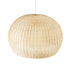 GloboStar® RAITO 01826 Boho Κρεμαστό Φωτιστικό Οροφής Μονόφωτο 1 x E27 AC220-240V IP20 - Φ100 x Υ63cm - Μπεζ Ξύλινο Μπαμπού Πλέγμα Καμπάνα - ledmania.gr