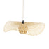 GloboStar® CINNABAR 01837 Boho Κρεμαστό Φωτιστικό Πλέγμα Μονόφωτο 1 x E27 IP20 Μπεζ Ξύλο - Μ75 x Π75 x Υ21cm - ledmania.gr