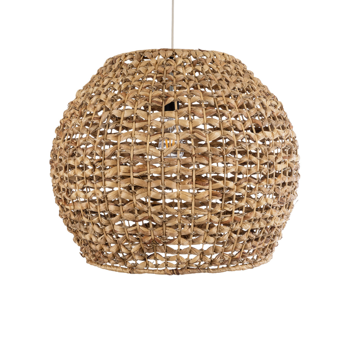 GLOBOSTAR® MANGATA 01851 Boho Κρεμαστό Φωτιστικό Οροφής με Ντουί 1 x E27 AC 220-240V IP20 - Μπεζ Καφέ - Μ60 x Π60 x Υ50cm