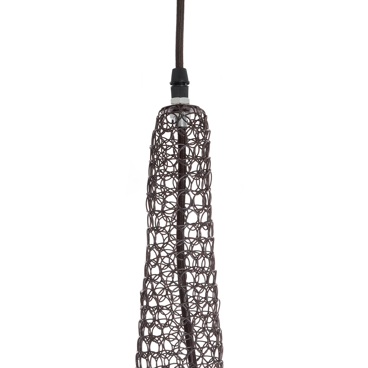 GloboStar® KENTUCKY 01881 Vintage Κρεμαστό Φωτιστικό Οροφής Μονόφωτο 1 x E27 AC220-240V IP20 - Φ30 x Υ50cm - Σκούρο Καφέ Μεταλλικό Πλέγμα - 5 Χρόνια Εγγύηση - ledmania.gr