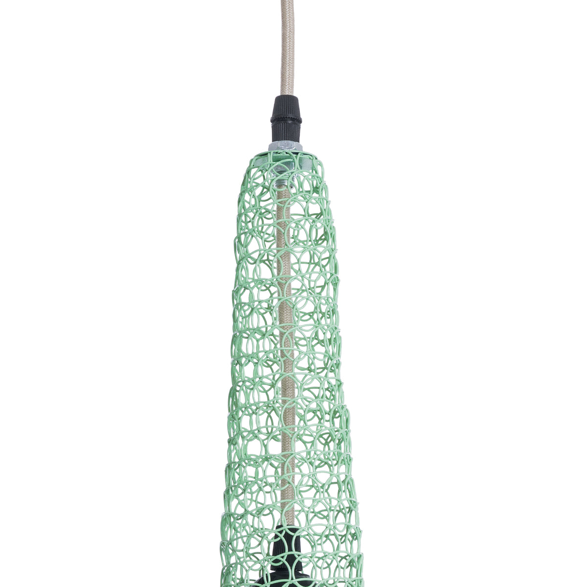 GloboStar® KENTUCKY 01882 Vintage Κρεμαστό Φωτιστικό Οροφής Μονόφωτο 1 x E27 AC220-240V IP20 - Φ30 x Υ50cm - Τιρκουάζ Μεταλλικό Πλέγμα - 5 Χρόνια Εγγύηση - ledmania.gr