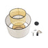 GloboStar® SAIGE 01917 Boho Κρεμαστό Φωτιστικό Οροφής Μονόφωτο 1 x E27 AC220-240V IP20 - Φ50 x Υ60cm - Μπεζ με Λευκό και Μαύρες Λεπτομέρειες Ξύλινο Μπαμπού Πλέγμα - 5 Χρόνια Εγγύηση - ledmania.gr