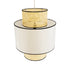 GloboStar® SAIGE 01917 Boho Κρεμαστό Φωτιστικό Οροφής Μονόφωτο 1 x E27 AC220-240V IP20 - Φ50 x Υ60cm - Μπεζ με Λευκό και Μαύρες Λεπτομέρειες Ξύλινο Μπαμπού Πλέγμα - 5 Χρόνια Εγγύηση - ledmania.gr