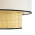 GloboStar® SAIGE 01917 Boho Κρεμαστό Φωτιστικό Οροφής Μονόφωτο 1 x E27 AC220-240V IP20 - Φ50 x Υ60cm - Μπεζ με Λευκό και Μαύρες Λεπτομέρειες Ξύλινο Μπαμπού Πλέγμα - 5 Χρόνια Εγγύηση - ledmania.gr