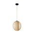 GloboStar® HIBISCUS 01934 Boho Κρεμαστό Φωτιστικό Οροφής Μονόφωτο 1 x E27 AC220-240V IP20 - Φ28 x Υ28cm - Μπεζ Ξύλινο Πλέγμα - 5 Years Warranty - ledmania.gr