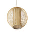 GloboStar® HIBISCUS 01934 Boho Κρεμαστό Φωτιστικό Οροφής Μονόφωτο 1 x E27 AC220-240V IP20 - Φ28 x Υ28cm - Μπεζ Ξύλινο Πλέγμα - 5 Years Warranty - ledmania.gr