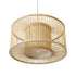 GloboStar® HIBISCUS 01935 Boho Κρεμαστό Φωτιστικό Οροφής Μονόφωτο 1 x E27 AC220-240V IP20 - Φ40 x Υ20cm - Μπεζ Ξύλινο Πλέγμα - 5 Years Warranty - ledmania.gr