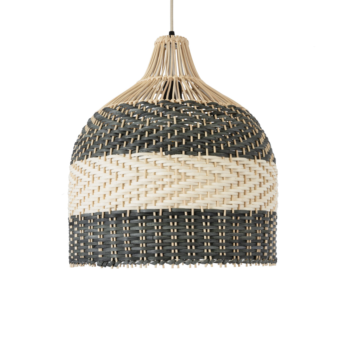 GLOBOSTAR® BARBADOS 01944 Boho Κρεμαστό Φωτιστικό Οροφής με Ντουί 1 x E27 AC 220-240V IP20 - Μπεζ & Χακί - Μ40 x Π40 x Υ45cm - ledmania.gr