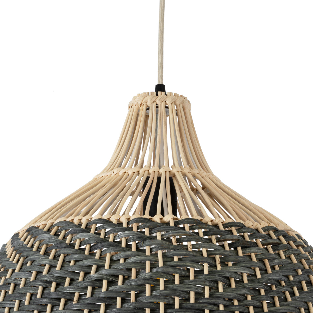 GLOBOSTAR® BARBADOS 01944 Boho Κρεμαστό Φωτιστικό Οροφής με Ντουί 1 x E27 AC 220-240V IP20 - Μπεζ & Χακί - Μ40 x Π40 x Υ45cm - ledmania.gr