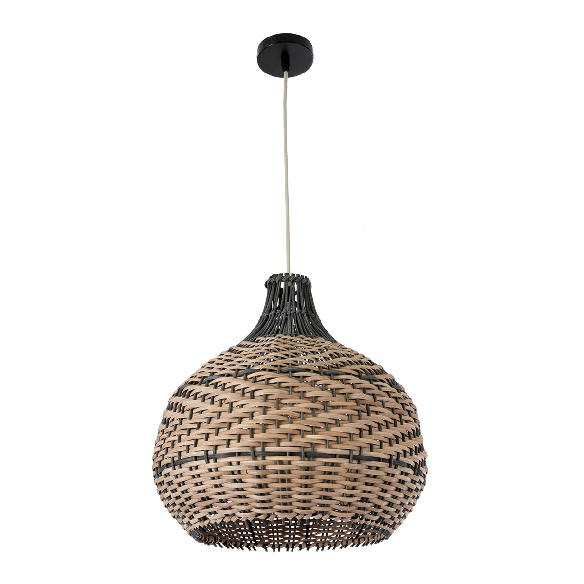 GLOBOSTAR® SEYCHELLES 01948 Boho Κρεμαστό Φωτιστικό Οροφής με Ντουί 1 x E27 AC 220-240V IP20 - Μπεζ & Χακί - Μ40 x Π40 x Υ40cm - ledmania.gr