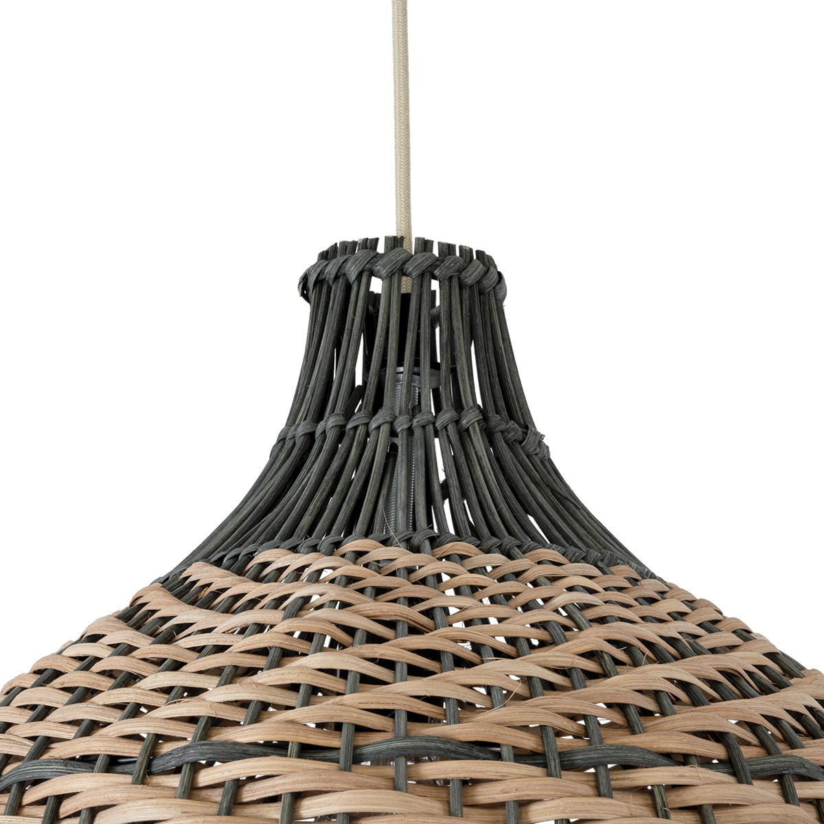 GLOBOSTAR® SEYCHELLES 01948 Boho Κρεμαστό Φωτιστικό Οροφής με Ντουί 1 x E27 AC 220-240V IP20 - Μπεζ & Χακί - Μ40 x Π40 x Υ40cm - ledmania.gr