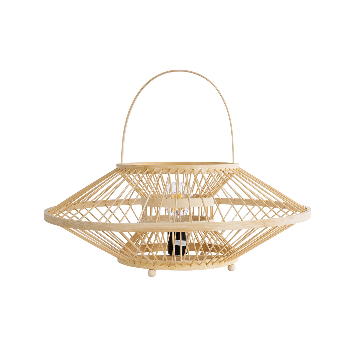 GLOBOSTAR® SORENIA 02005 Boho Επιδαπέδιο Φωτιστικό με Ντουί 1 x E27 AC 220-240V IP20 - Μπεζ - Μ50 x Π50 x Υ18cm