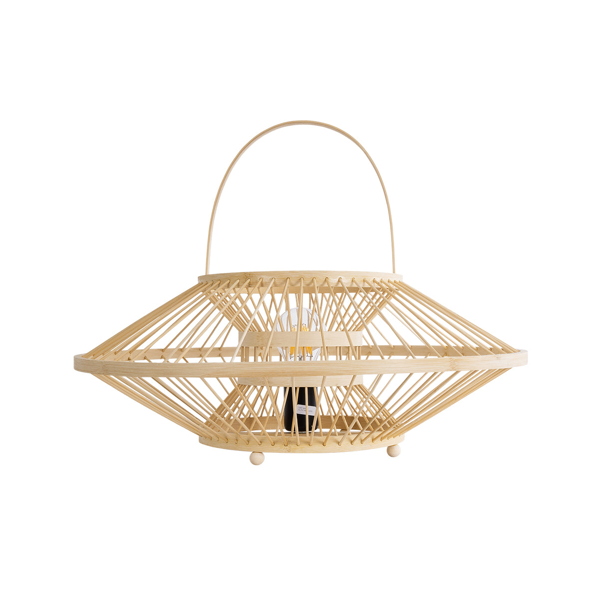 GLOBOSTAR® SORENIA 02005 Boho Επιδαπέδιο Φωτιστικό με Ντουί 1 x E27 AC 220-240V IP20 - Μπεζ - Μ50 x Π50 x Υ18cm