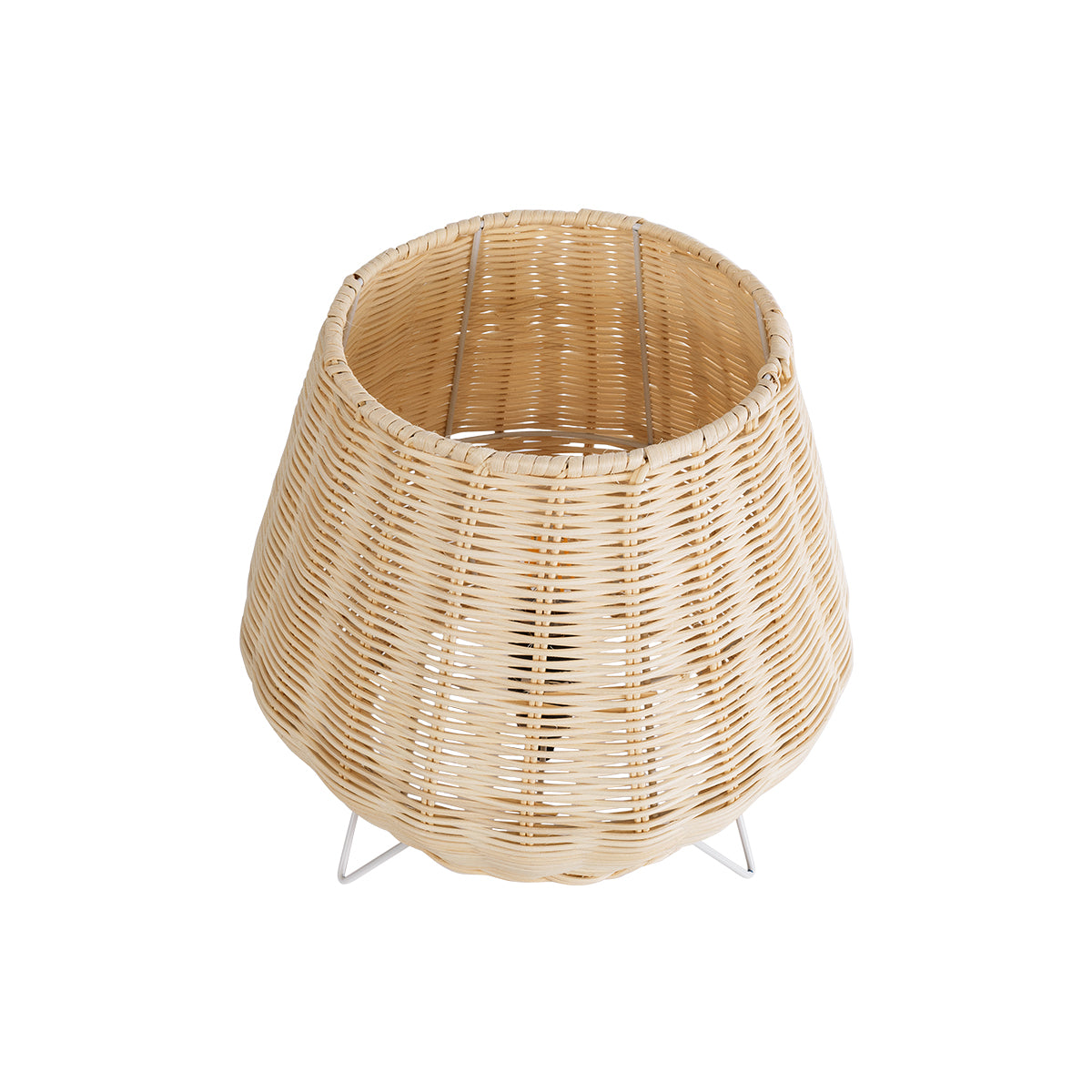 GLOBOSTAR® BOLSON 02010 Boho Επιδαπέδιο Φωτιστικό με Ντουί 1 x E27 AC 220-240V IP20 - Μπεζ & Λευκό - Μ30 x Π30 x Υ30cm