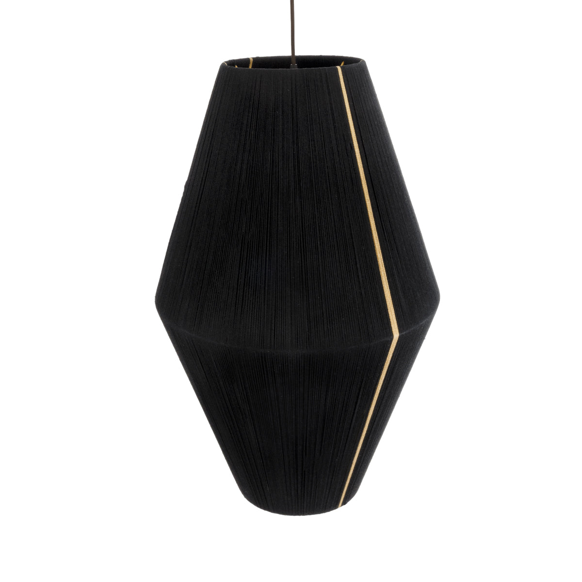 GloboStar® SALERNO 02078 Boho Κρεμαστό Φωτιστικό Πλέγμα Μονόφωτο 1 x E27 IP20 Μαύρο & Μπεζ Σχοινί Μ50 x Π50 x Υ80cm - ledmania.gr