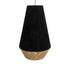GloboStar® SALERNO 02080 Boho Κρεμαστό Φωτιστικό Πλέγμα Μονόφωτο 1 x E27 IP20 Μαύρο & Μπεζ Σχοινί Μ50 x Π50 x Υ80cm - ledmania.gr