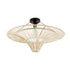 GloboStar® PALERMO 02152 Boho Φωτιστικό Οροφής Μονόφωτο 1 x E27 AC220-240V IP20 - Φ60 x Υ36cm - Μπεζ Ξύλινο Μπαμπού Πλέγμα - ledmania.gr