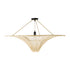 GloboStar® PALERMO 02153 Boho Φωτιστικό Οροφής Μονόφωτο 1 x E27 AC220-240V IP20 - Φ100 x Υ55cm - Μπεζ Ξύλινο Μπαμπού Πλέγμα - ledmania.gr