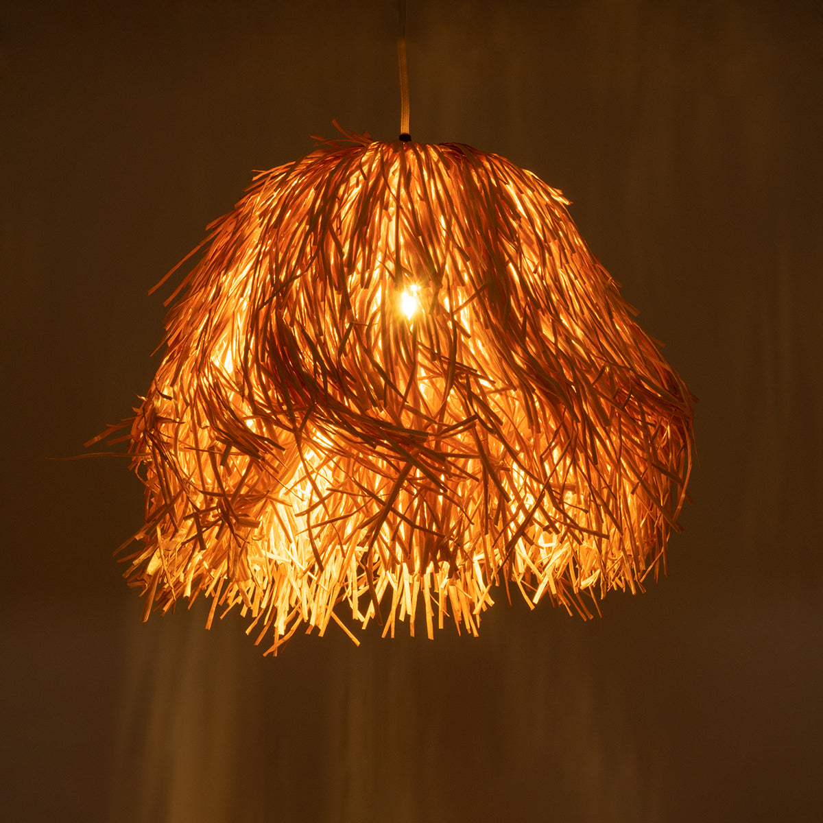 GLOBOSTAR® GUADELOUPE 02154 Boho Κρεμαστό Φωτιστικό Οροφής με Ντουί 1 x E27 AC 220-240V IP20 - Μπεζ - Μ50 x Π50 x Υ40cm