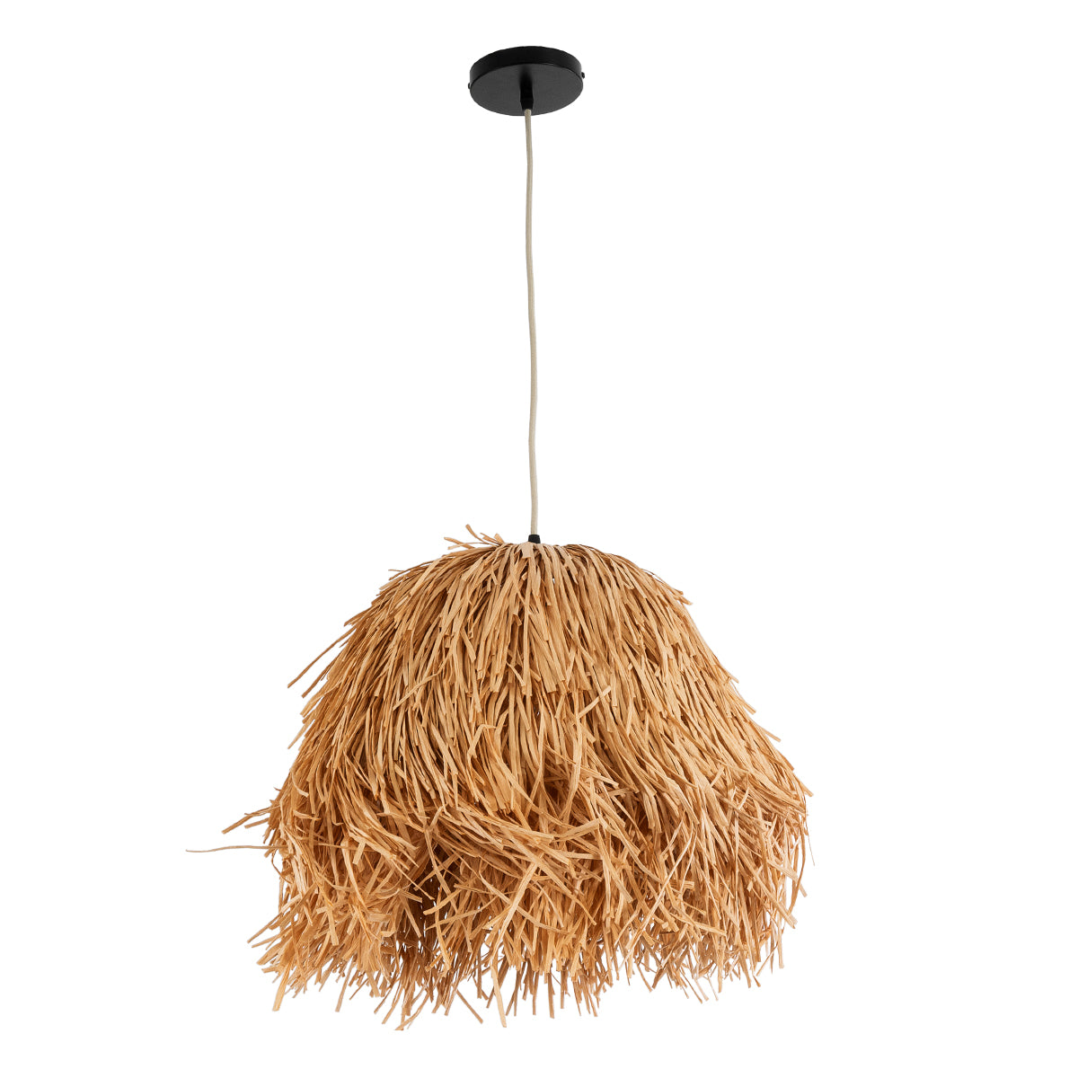 GLOBOSTAR® GUADELOUPE 02154 Boho Κρεμαστό Φωτιστικό Οροφής με Ντουί 1 x E27 AC 220-240V IP20 - Μπεζ - Μ50 x Π50 x Υ40cm