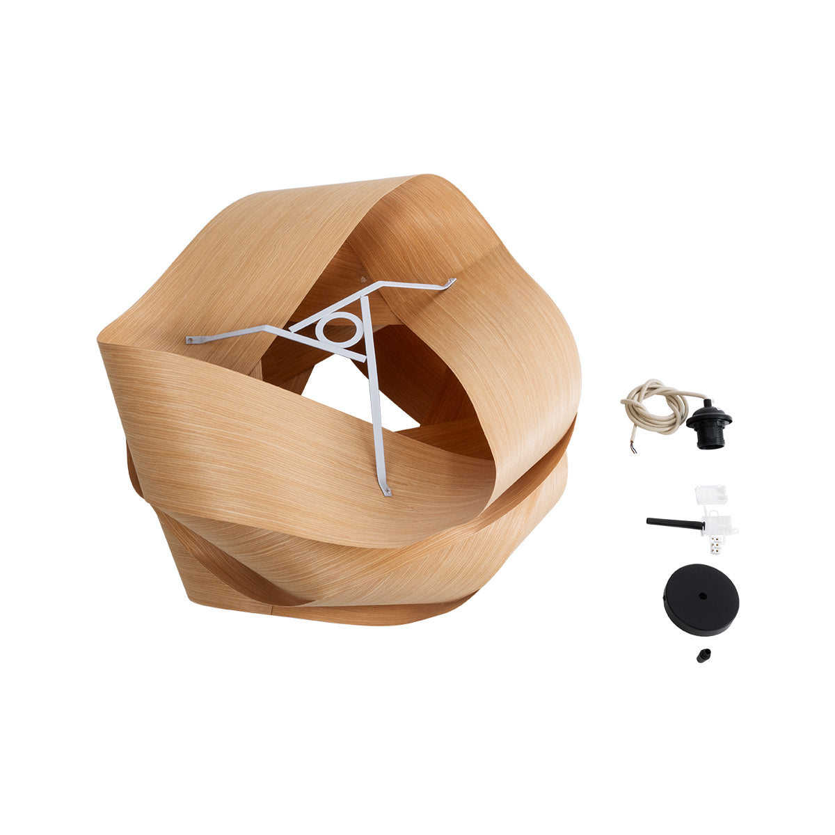 GloboStar® SARDIGNA 02180 Boho Κρεμαστό Φωτιστικό Οροφής Μονόφωτο 1 x E27 AC220-240V IP20 - Φ60 x Υ30cm - Καφέ Λεπτό Φύλλο Ξύλου Πλέγμα - ledmania.gr