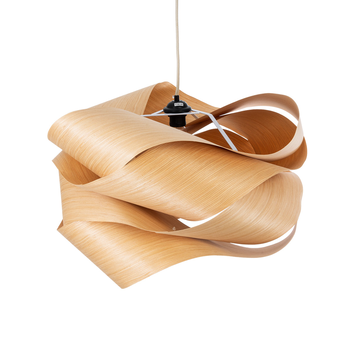 GloboStar® SARDIGNA 02180 Boho Κρεμαστό Φωτιστικό Οροφής Μονόφωτο 1 x E27 AC220-240V IP20 - Φ60 x Υ30cm - Καφέ Λεπτό Φύλλο Ξύλου Πλέγμα - ledmania.gr