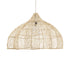 GloboStar® ADEJE 02211 Boho Κρεμαστό Φωτιστικό Οροφής Μονόφωτο 1 x E27 AC220-240V IP20 - Φ80 x Υ55cm - Μπεζ Ξύλινο Μπαμπού Πλέγμα Καμπάνα - ledmania.gr