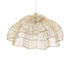 GloboStar® ADEJE 02211 Boho Κρεμαστό Φωτιστικό Οροφής Μονόφωτο 1 x E27 AC220-240V IP20 - Φ80 x Υ55cm - Μπεζ Ξύλινο Μπαμπού Πλέγμα Καμπάνα - ledmania.gr
