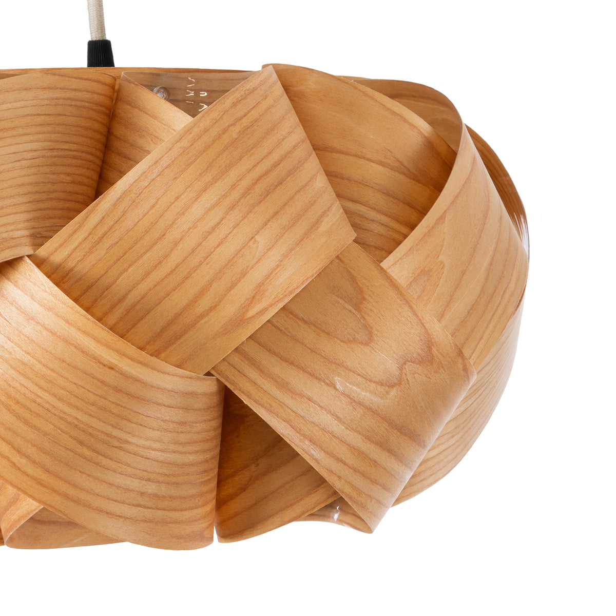 GloboStar® SARDIGNA 02217 Boho Κρεμαστό Φωτιστικό Οροφής Μονόφωτο 1 x E27 AC220-240V IP20 - Φ40 x Υ20cm - Καφέ Λεπτό Φύλλο Ξύλου Πλέγμα - ledmania.gr