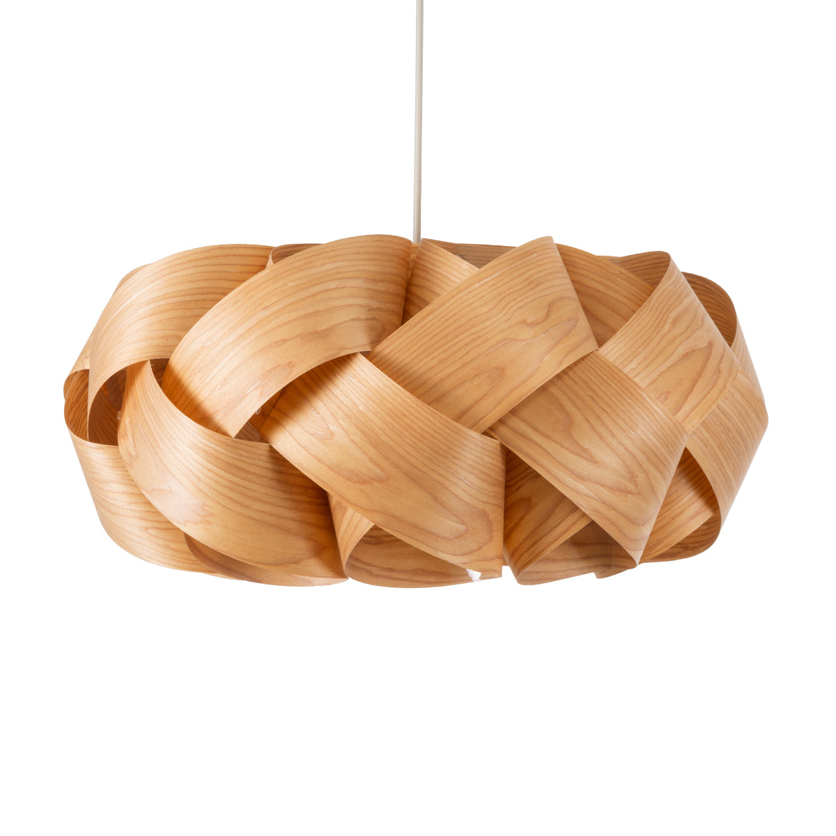 GloboStar® SARDIGNA 02218 Boho Κρεμαστό Φωτιστικό Οροφής Μονόφωτο 1 x E27 AC220-240V IP20 - Φ60 x Υ30cm - Καφέ Λεπτό Φύλλο Ξύλου Πλέγμα - ledmania.gr