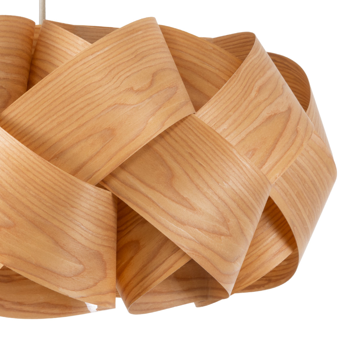 GloboStar® SARDIGNA 02218 Boho Κρεμαστό Φωτιστικό Οροφής Μονόφωτο 1 x E27 AC220-240V IP20 - Φ60 x Υ30cm - Καφέ Λεπτό Φύλλο Ξύλου Πλέγμα - ledmania.gr