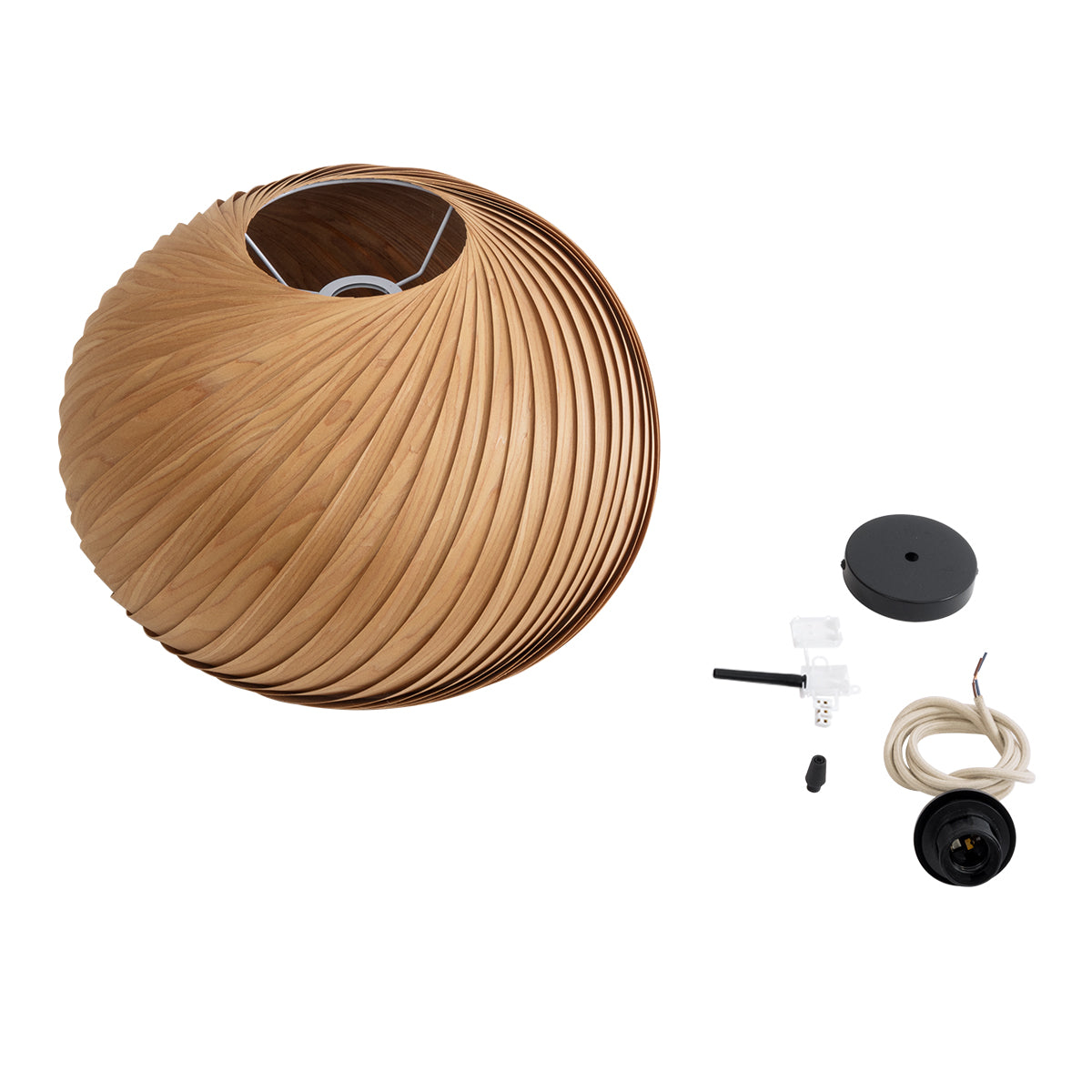 GloboStar® KAILANI 02243 Boho Κρεμαστό Φωτιστικό Οροφής Μονόφωτο 1 x E27 AC220-240V IP20 - Φ40 x Υ30cm - Καφέ Λεπτό Φύλλο Ξύλου Καμπάνα - ledmania.gr