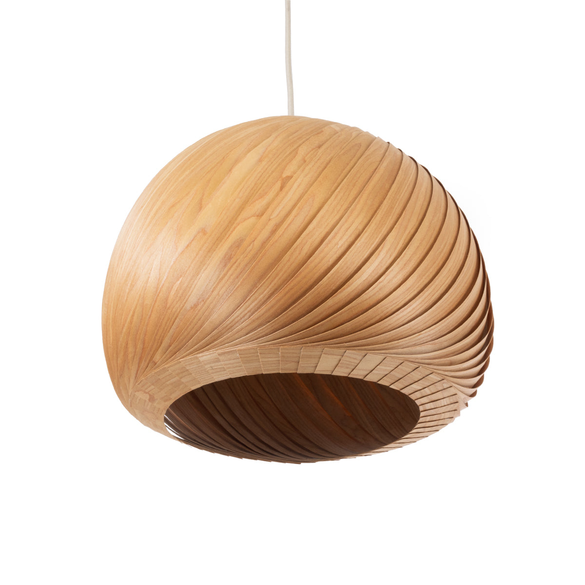 GloboStar® KAILANI 02243 Boho Κρεμαστό Φωτιστικό Οροφής Μονόφωτο 1 x E27 AC220-240V IP20 - Φ40 x Υ30cm - Καφέ Λεπτό Φύλλο Ξύλου Καμπάνα - ledmania.gr