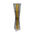 GloboStar® PALMA 02274 Boho Επιδαπέδιο Φωτιστικό Δίφωτο 2 x E27 AC220-240V IP20 - Μ25 x Π25 x Υ140cm - Μαύρο Ξύλινο Μπαμπού Πλέγμα με Μπεζ Ύφασμα - ledmania.gr