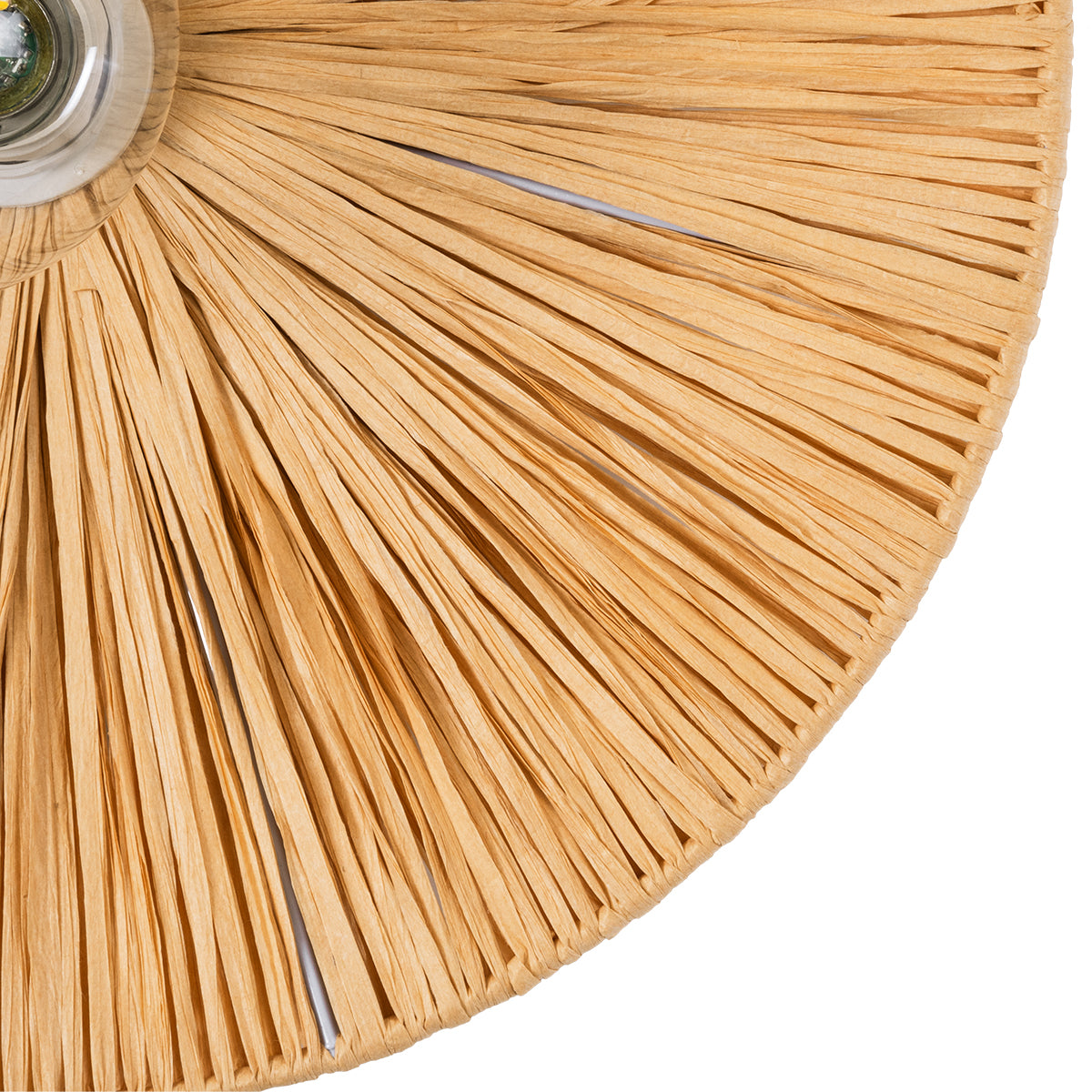 GloboStar® COLOMBO 02277 Boho Φωτιστικό Τοίχου - Απλίκα Μονόφωτο 1 x E27 AC 220-240V IP20 - Φ40 x Υ9cm - Μπεζ Καφέ Φυσική Ράφια Άχυρο Πλέγμα - ledmania.gr