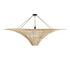 GloboStar® PALERMO 02309 Boho Φωτιστικό Οροφής Μονόφωτο 1 x E27 AC220-240V IP20 - Φ150 x Υ78cm - Μπεζ Ξύλινο Μπαμπού Πλέγμα - ledmania.gr