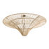 GloboStar® PALERMO 02309 Boho Φωτιστικό Οροφής Μονόφωτο 1 x E27 AC220-240V IP20 - Φ150 x Υ78cm - Μπεζ Ξύλινο Μπαμπού Πλέγμα - ledmania.gr