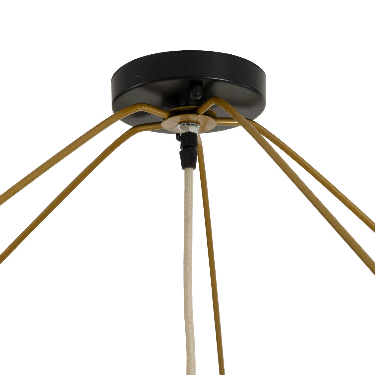 GloboStar® PALERMO 02309 Boho Φωτιστικό Οροφής Μονόφωτο 1 x E27 AC220-240V IP20 - Φ150 x Υ78cm - Μπεζ Ξύλινο Μπαμπού Πλέγμα - ledmania.gr