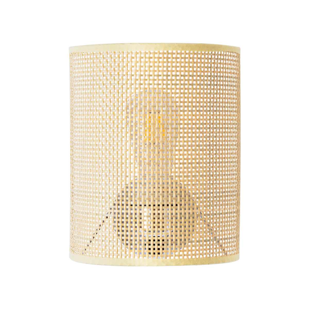 GloboStar® SAOTOME 02321 Boho Φωτιστικό Τοίχου - Απλίκα Μονόφωτο 1 x E27 AC 220-240V IP20 - Μ20 x Π10 x Υ25cm - Μπεζ Ξύλινο Μπαμπού Πλέγμα - ledmania.gr