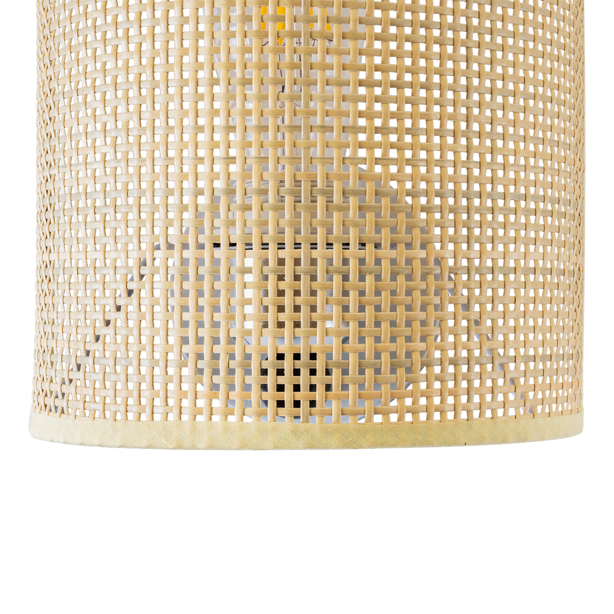 GloboStar® SAOTOME 02321 Boho Φωτιστικό Τοίχου - Απλίκα Μονόφωτο 1 x E27 AC 220-240V IP20 - Μ20 x Π10 x Υ25cm - Μπεζ Ξύλινο Μπαμπού Πλέγμα - ledmania.gr