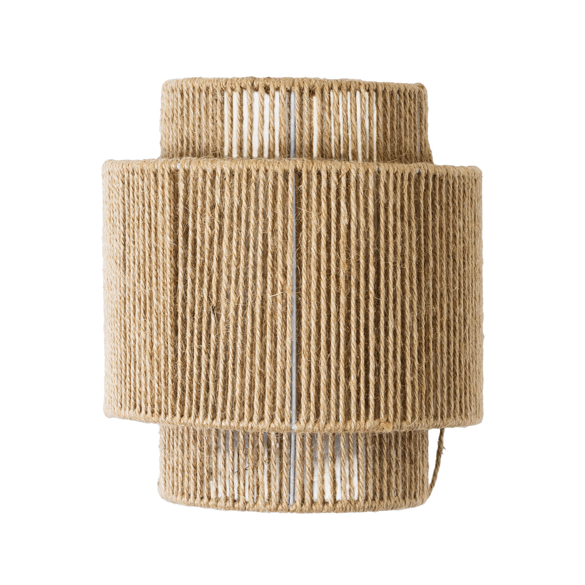 GloboStar® MABANA 02322 Boho Φωτιστικό Τοίχου - Απλίκα Μονόφωτο 1 x E27 AC 220-240V IP20 - Μ23 x Π11 x Υ25cm - Μπεζ Λεπτό Σχοινί Τριχιά Πλέγμα - ledmania.gr