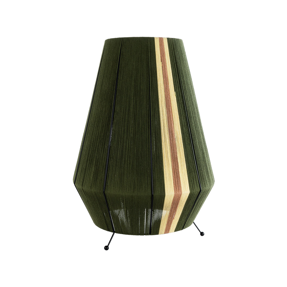 GLOBOSTAR® SALERNO 02332 Boho Επιδαπέδιο Φωτιστικό με Ντουί 1 x E27 AC 220-240V IP20 - Σκούρο Πράσινο & Μπεζ - Μ50 x Π50 x Υ70cm