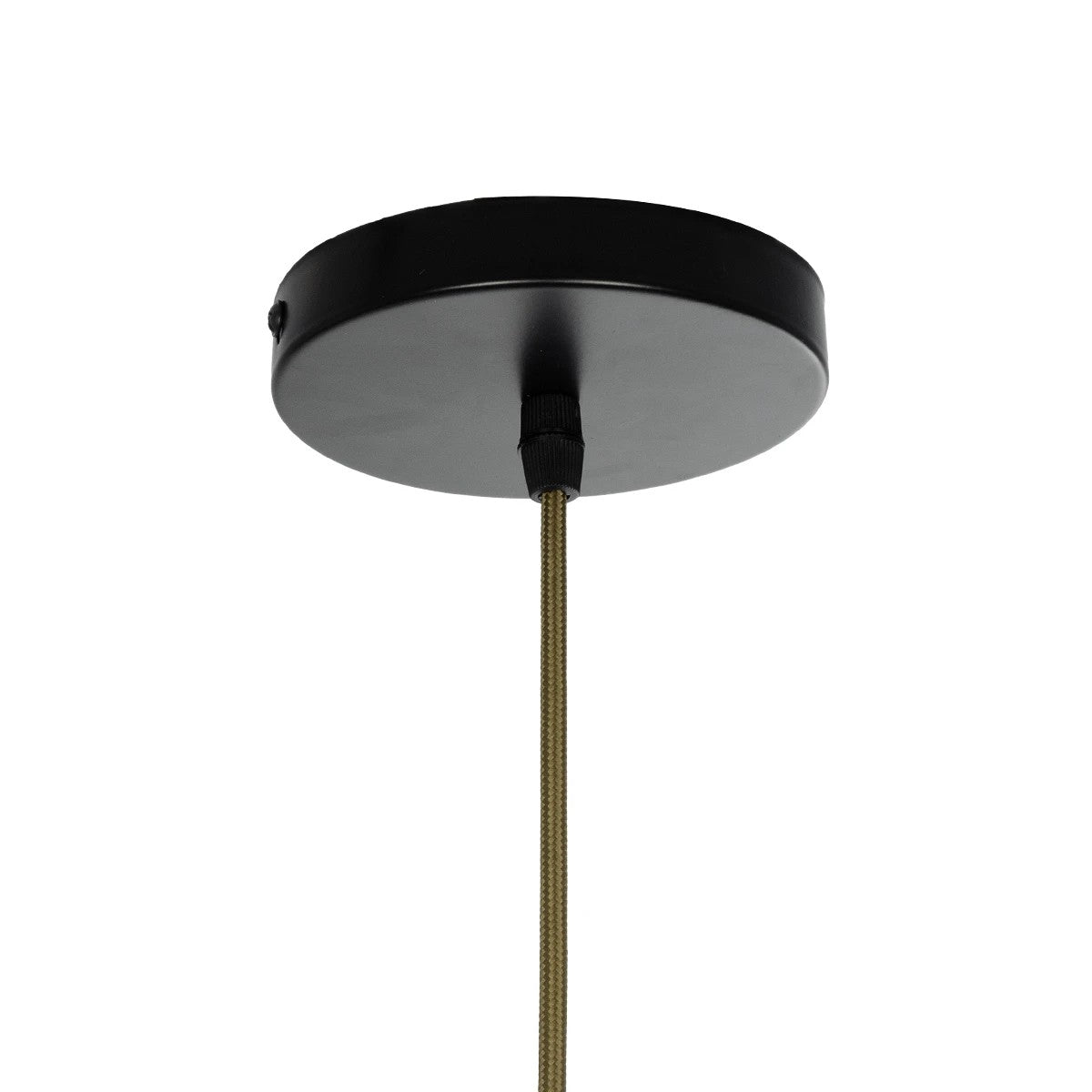 GloboStar® SALERNO 02335 Boho Κρεμαστό Φωτιστικό Πλέγμα Μονόφωτο 1 x E27 IP20 Πράσινο, Μπεζ & Καφέ Νήμα - Μ50 x Π50 x Υ60cm - ledmania.gr