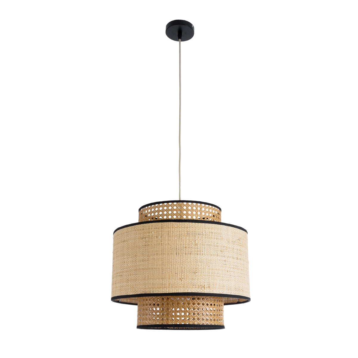 GLOBOSTAR® BRAVADO 02386 Boho Κρεμαστό Φωτιστικό Οροφής με Ντουί 1 x E27 AC 220-240V IP20 - Μπεζ- Μ40 x Π40 x Υ35cm - ledmania.gr
