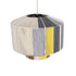 GloboStar® SALERNO 02388 Boho Κρεμαστό Φωτιστικό Οροφής Μονόφωτο 1 x E27 AC220-240V IP20 - Φ40 x Υ35cm - Γρι με Κίτρινο και Μπεζ - Καφέ με Μωβ Λεπτομέρεια Λεπτό Νήμα Πλέγμα Βαμβακερό Καπέλο - ledmania.gr