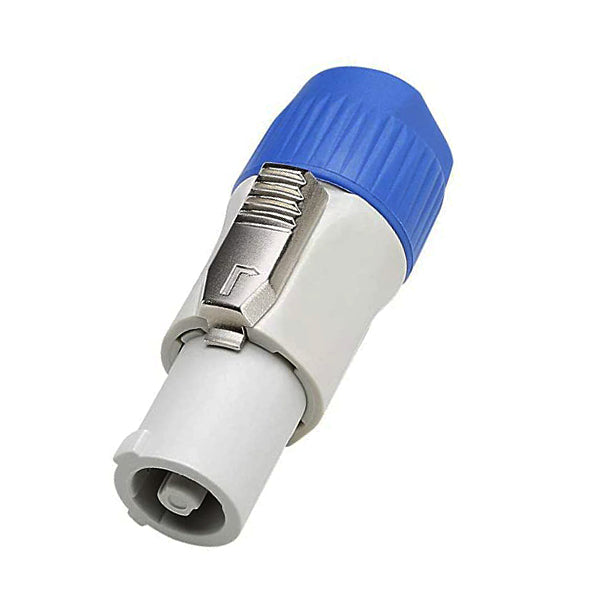GLOBOSTAR® POWERCON 51191 Βύσμα Τροφοδοσίας Powercon/Speakon Θηλυκό 3 Pin AC/DC 250V 20A max - Γκρι & Μπλε - Μ6.9 x Π2.7 x Υ2.7cm - ledmania.gr
