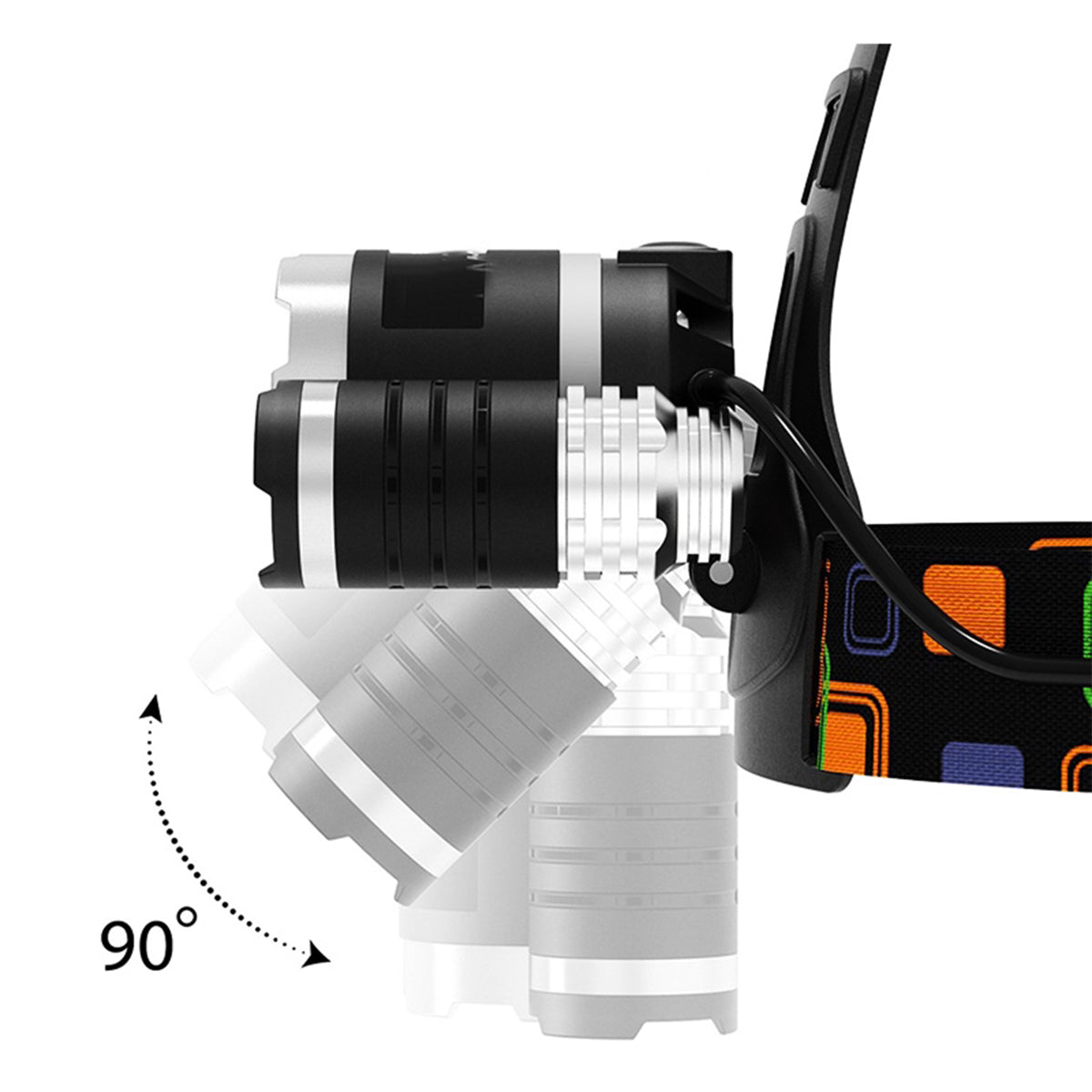 GloboStar® 79057 Φακός Κεφαλής Επαναφορτιζόμενος LED CREE XML2-T6 Chip 30 Watt 3000lm με 2 x 18650 Μπαταρίες 6000mAh Ψυχρό Λευκό 6000K