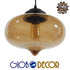 GloboStar® QUINN 01029 Vintage Κρεμαστό Φωτιστικό Οροφής Μονόφωτο 1 x E27 Γυάλινο Φιμέ Καφέ Φ26 x Y20cm - ledmania.gr